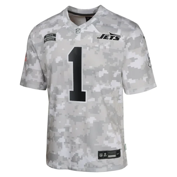 Sauce gardner new york jets nike youth 2024 salute to service game jersey Arctic camo Yth M