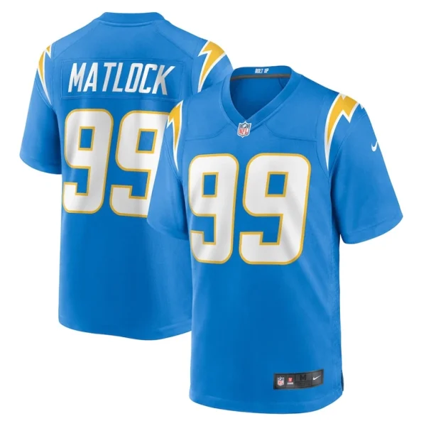 Scott matlock los angeles chargers nike team game jersey Powder blue