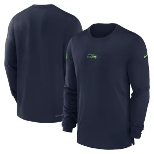 Seattle seahawks nike 2023 sideline performance long sleeve t shirt College navy