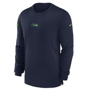 Seattle seahawks nike 2023 sideline performance long sleeve t shirt College navy M
