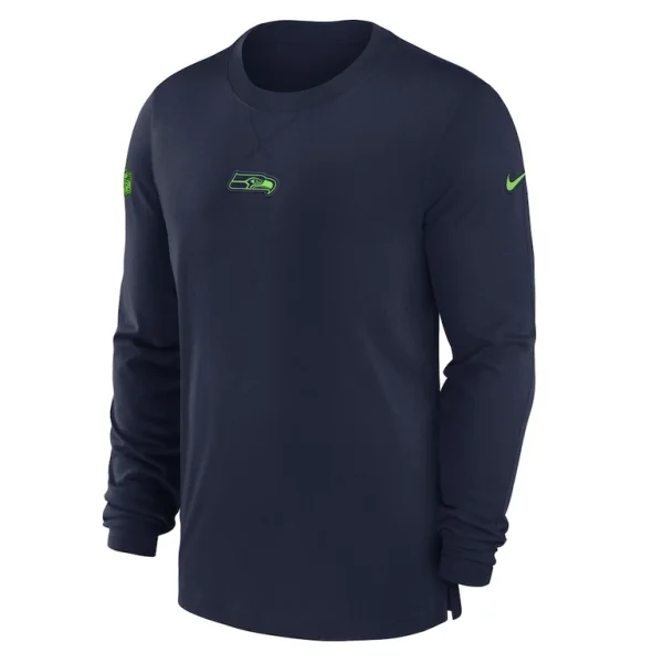 Seattle seahawks nike 2023 sideline performance long sleeve t shirt College navy M