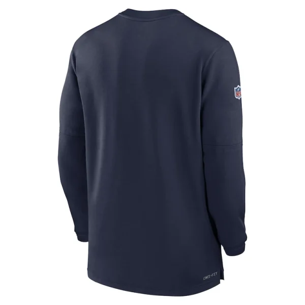 Seattle seahawks nike 2023 sideline performance long sleeve tri blend quarter zip top Navy L