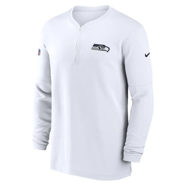 Seattle seahawks nike 2023 sideline performance long sleeve tri blend quarter zip top White M