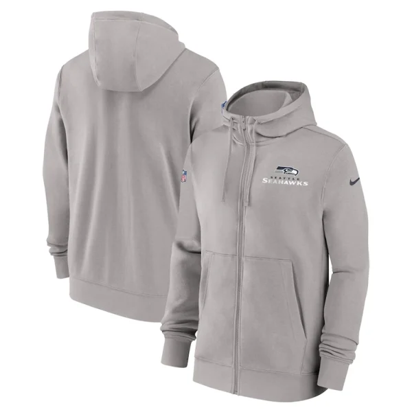 Seattle seahawks nike 202324 sideline club full zip hoodie Gray