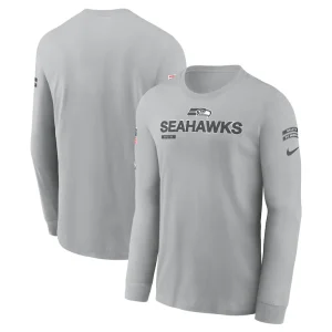 Seattle seahawks nike 2024 salute to service long sleeve t shirt Gray