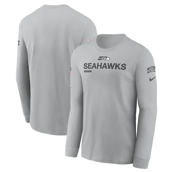 Seattle seahawks nike 2024 salute to service long sleeve t shirt Gray