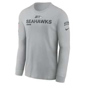 Seattle seahawks nike 2024 salute to service long sleeve t shirt Gray M