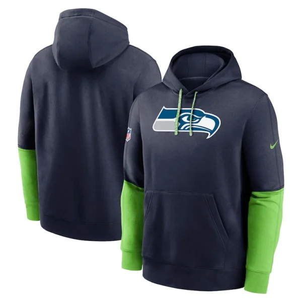 Seattle seahawks nike 2024 sideline club pullover hoodie College navy