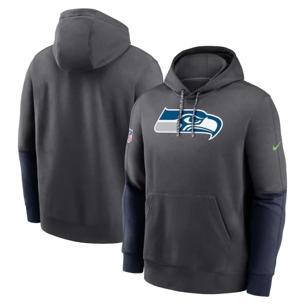 Seattle seahawks nike 2024 sideline club pullover hoodie anthracite Multi