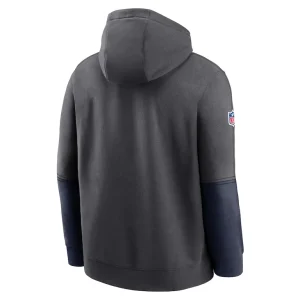 Seattle seahawks nike 2024 sideline club pullover hoodie anthracite Multi L