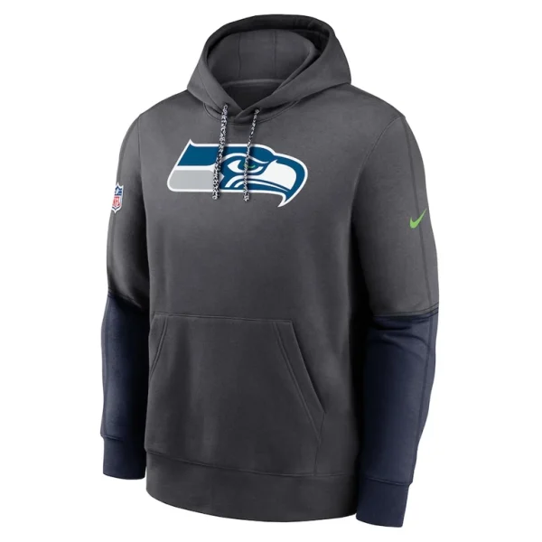 Seattle seahawks nike 2024 sideline club pullover hoodie anthracite Multi M