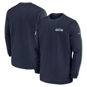 Seattle seahawks nike 2024 sideline coaches long sleeve top College navy