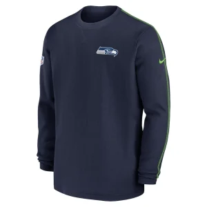 Seattle seahawks nike 2024 sideline coaches long sleeve top College navy M