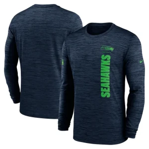 Seattle seahawks nike 2024 sideline velocity performance long sleeve t shirt College navy
