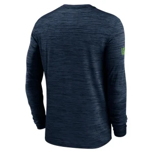 Seattle seahawks nike 2024 sideline velocity performance long sleeve t shirt College navy L