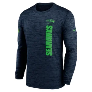 Seattle seahawks nike 2024 sideline velocity performance long sleeve t shirt College navy M