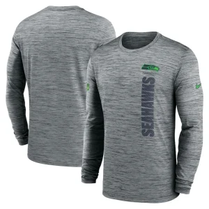 Seattle seahawks nike 2024 sideline velocity performance long sleeve t shirt Gray