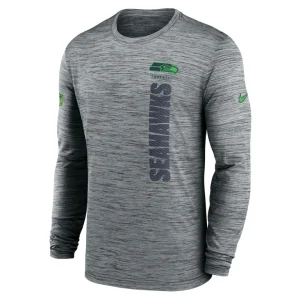 Seattle seahawks nike 2024 sideline velocity performance long sleeve t shirt Gray M