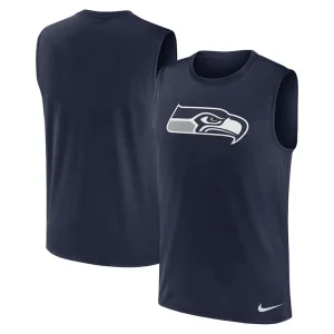Seattle seahawks nike blitz legend muscle tank top College navy
