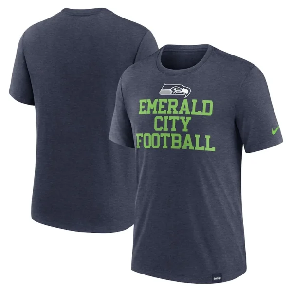 Seattle seahawks nike blitz tri blend t shirt Heather college navy