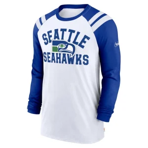 Seattle seahawks nike classic arc raglan tri blend long sleeve t shirt Whiteroyal M
