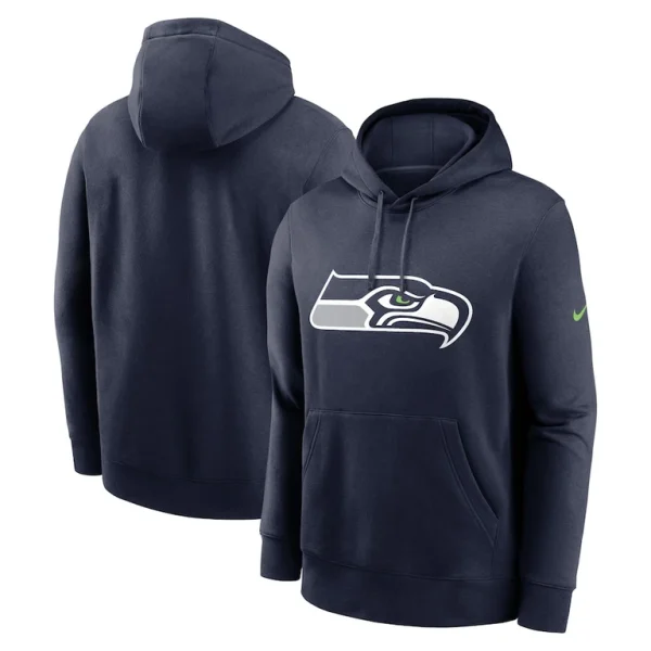 Seattle seahawks nike club logo pullover hoodie College navy