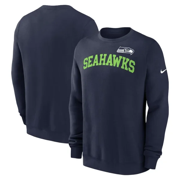 Seattle seahawks nike club pullover sweatshirt College navy