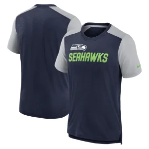 Seattle seahawks nike color block team name t shirt Heathered college navyheathered gray