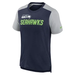 Seattle seahawks nike color block team name t shirt Heathered college navyheathered gray M