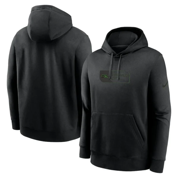 Seattle seahawks nike edge french terry club pullover hoodie Black
