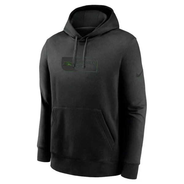 Seattle seahawks nike edge french terry club pullover hoodie Black M