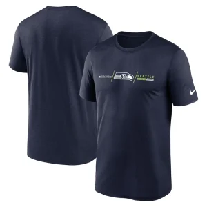 Seattle seahawks nike horizontal lockup legend performance t shirt Navy