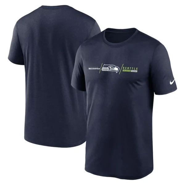 Seattle seahawks nike horizontal lockup legend performance t shirt Navy