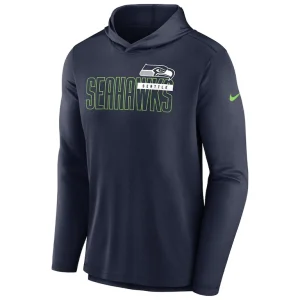 Seattle seahawks nike lightweight performance hooded long sleeve t shirt Navy M