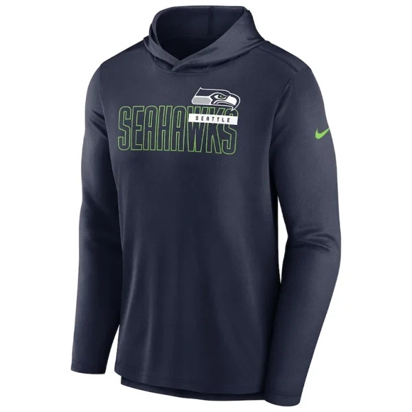 Seattle seahawks nike lightweight performance hooded long sleeve t shirt Navy M