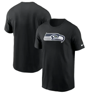 Seattle seahawks nike logo essential t shirt Black