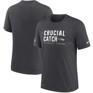 Seattle seahawks nike nfl crucial catch performance t shirt Charcoal