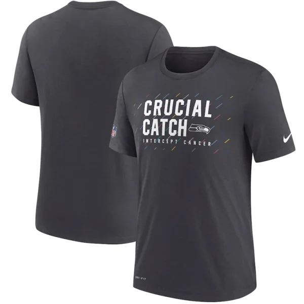 Seattle seahawks nike nfl crucial catch performance t shirt Charcoal