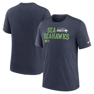 Seattle seahawks nike overlap lockup tri blend t shirt College navy