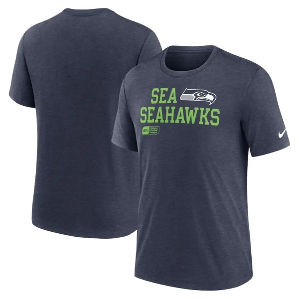 Seattle seahawks nike overlap lockup tri blend t shirt College navy