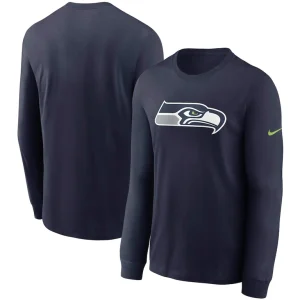 Seattle seahawks nike primary logo long sleeve t shirt College navy