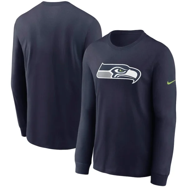 Seattle seahawks nike primary logo long sleeve t shirt College navy