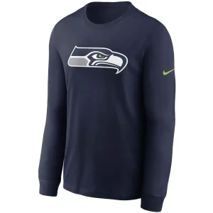 Seattle seahawks nike primary logo long sleeve t shirt College navy M