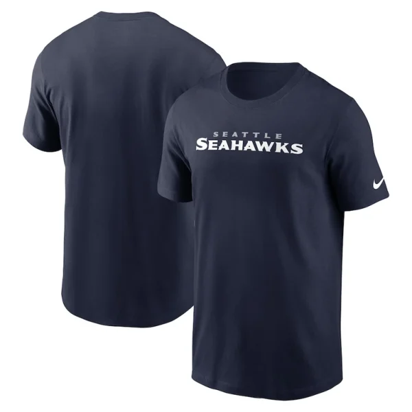 Seattle seahawks nike primetime wordmark essential t shirt College navy