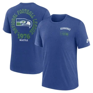 Seattle seahawks nike rewind 2 hit tri blend t shirt Blue
