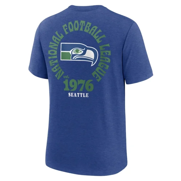 Seattle seahawks nike rewind 2 hit tri blend t shirt Blue L