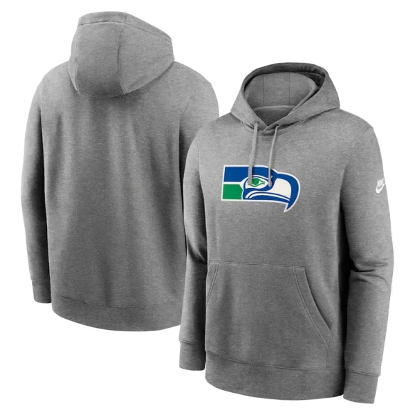 Seattle seahawks nike rewind club logo pullover hoodie Heather gray