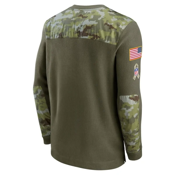 Seattle seahawks nike salute to service henley long sleeve thermal top Olive L