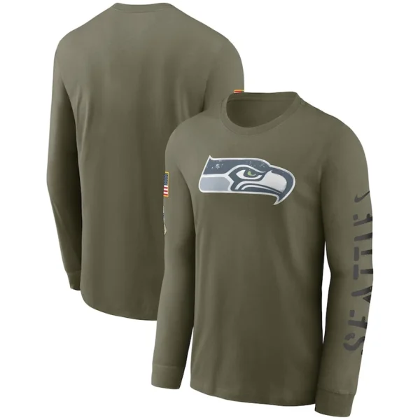 Seattle seahawks nike salute to service long sleeve t shirt Olive