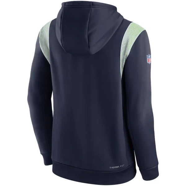 Seattle seahawks nike sideline athletic stack performance pullover hoodie College navy L